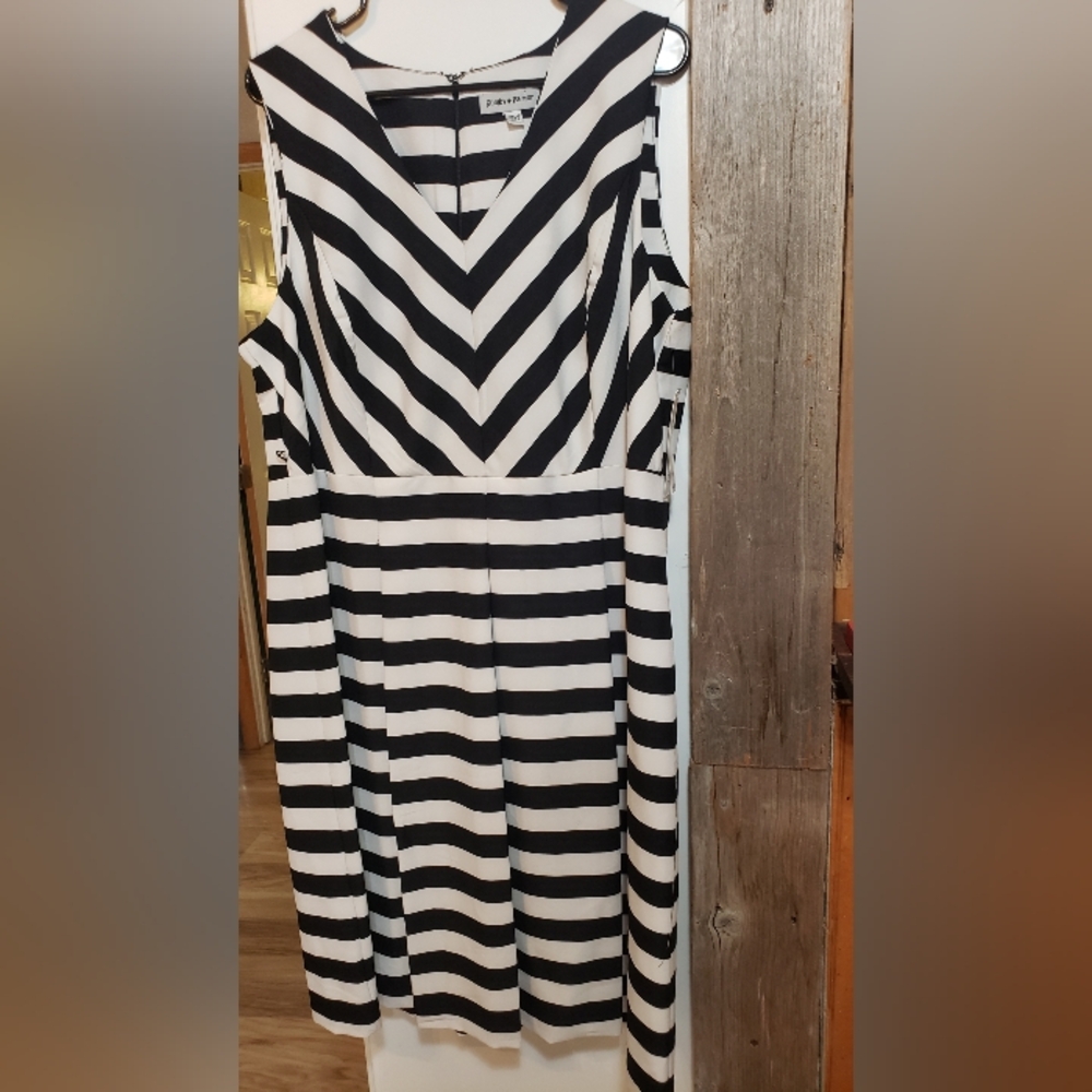 Plus Size 18w Black And White StripeDress,office,business,